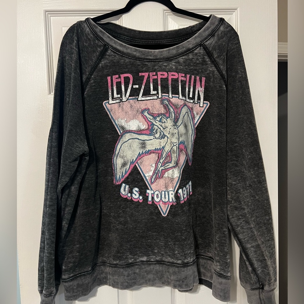 Recycled Karma Led Zeppelin Charcoal Light Sweatshirt
